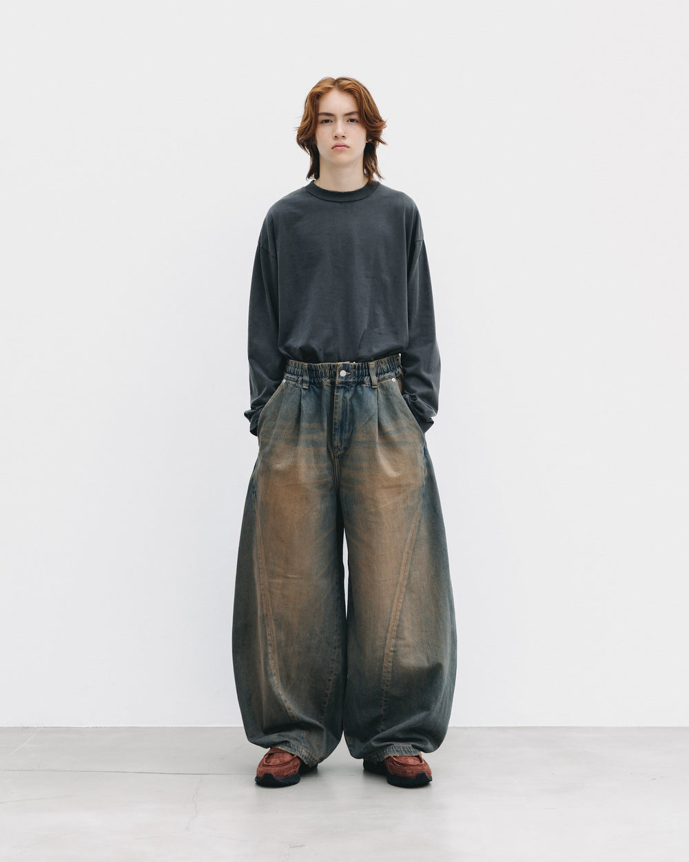 CLESSTE / Vintage Dyed Selvedge Denim Massive Twisted Pants (Vintage Brown)