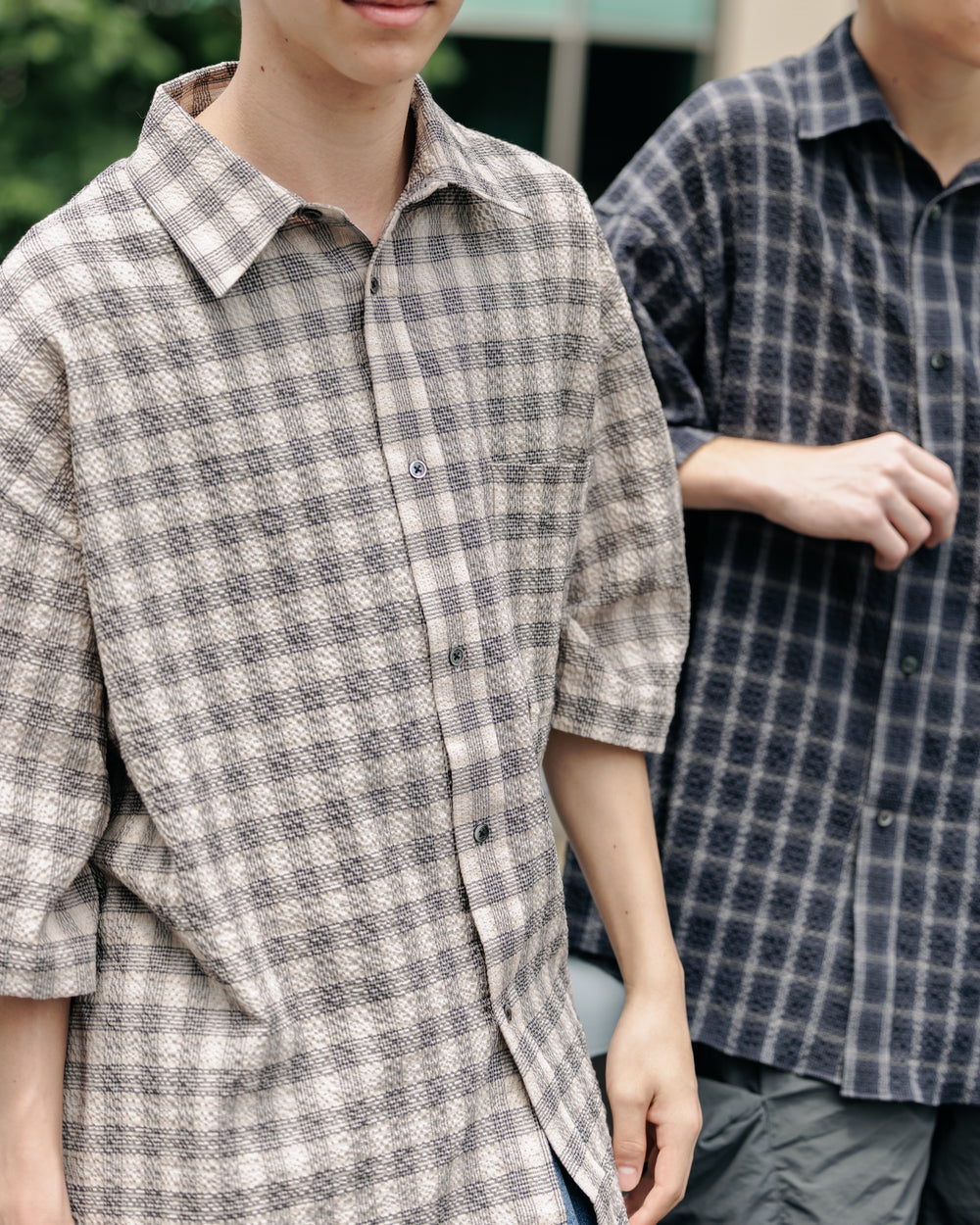 CLESSTE / Plaid Sucker Classic City S/S Shirt (Beige)