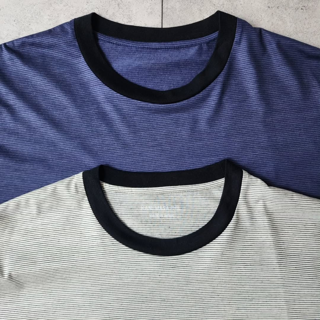 KANEMASA PHIL / 36G Wool Stripe S/S Tee