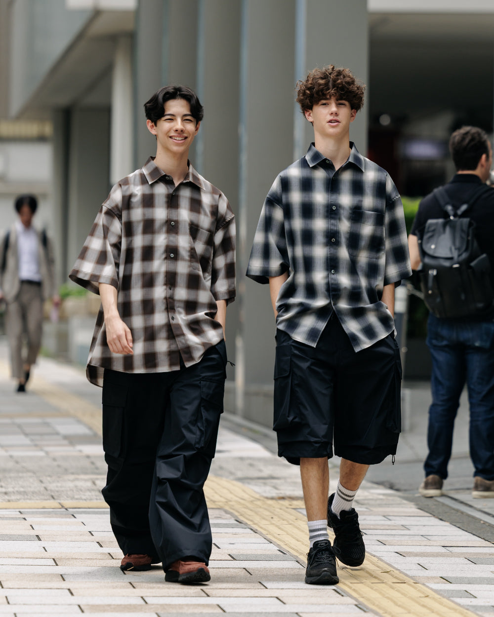 CLESSTE / Ombre Check Classic City S/S Shirt (Brown)