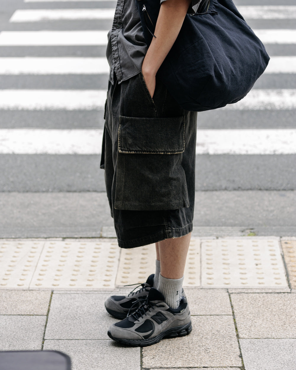 CLESSTE / Vintage Dyed Selvedge Denim City Military Half Pants (Vintage Black)