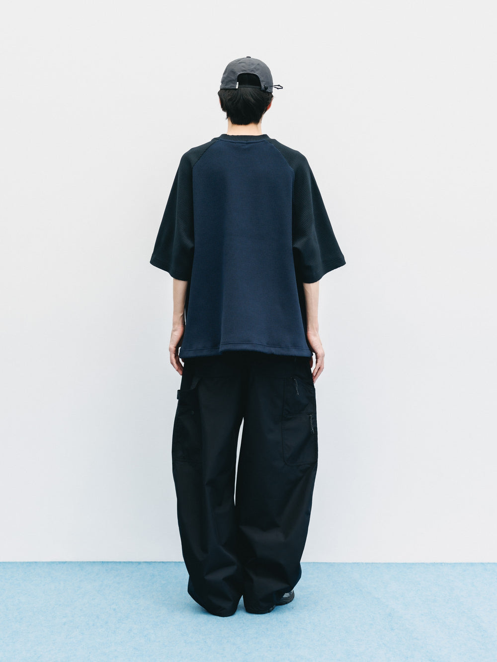 CLESSTE / City Light Thermal Raglan S/S T-Shirt With Drawstrings (Navy x Black)