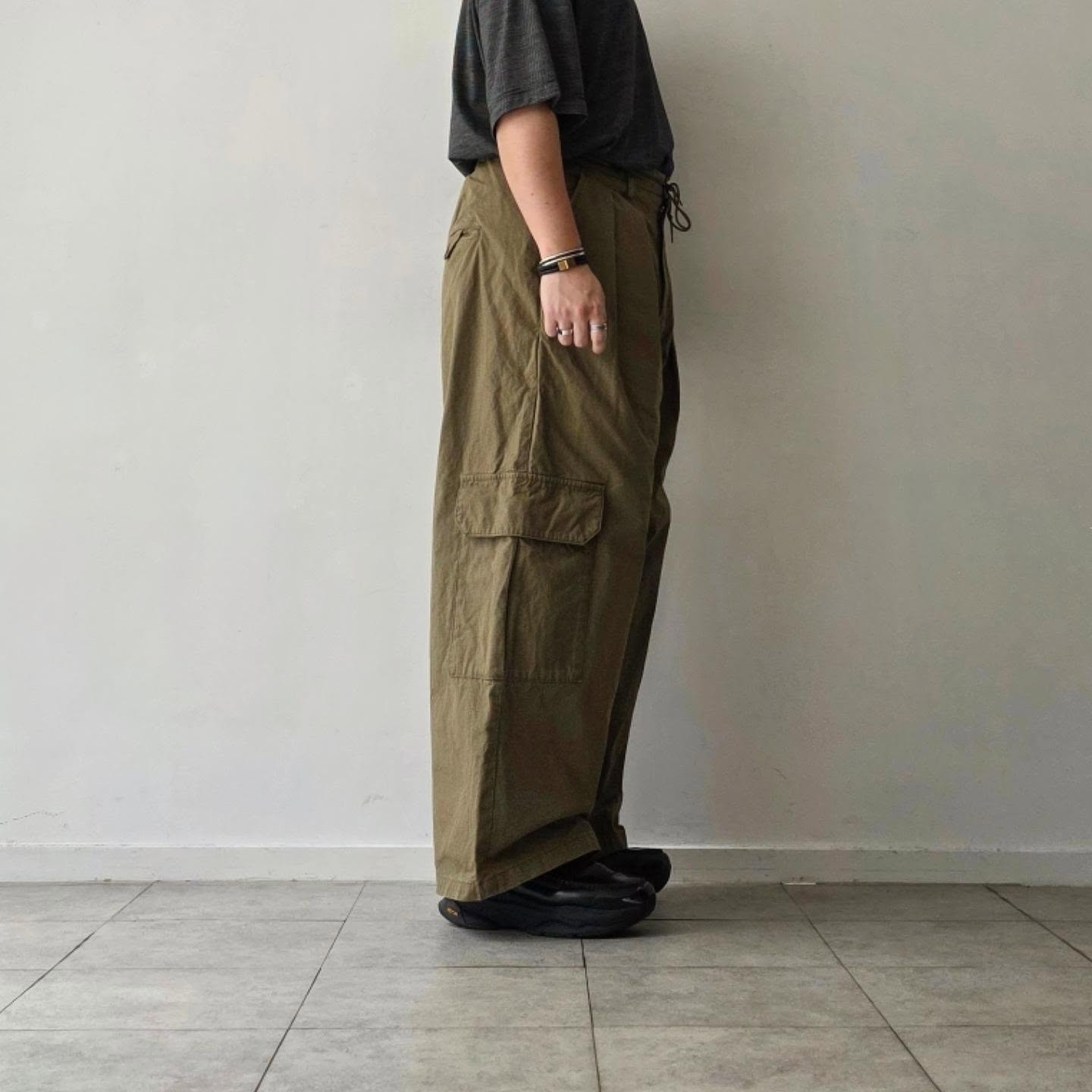 ANCELLM / Poplin Cargo Pants (Olive)
