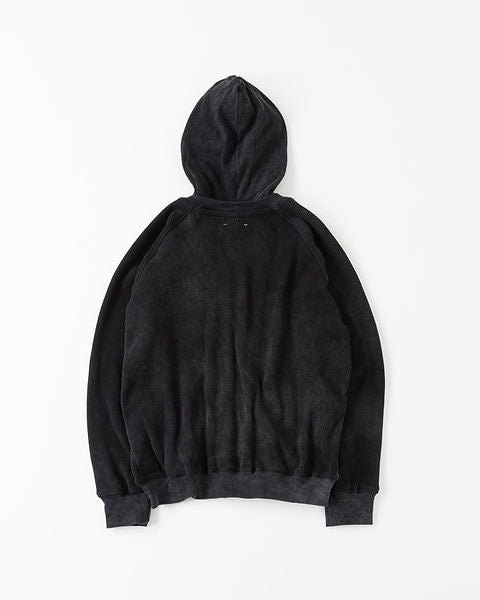 SABY / Waffle Hoodie - Pigment Stone Wash (Faded Black)
