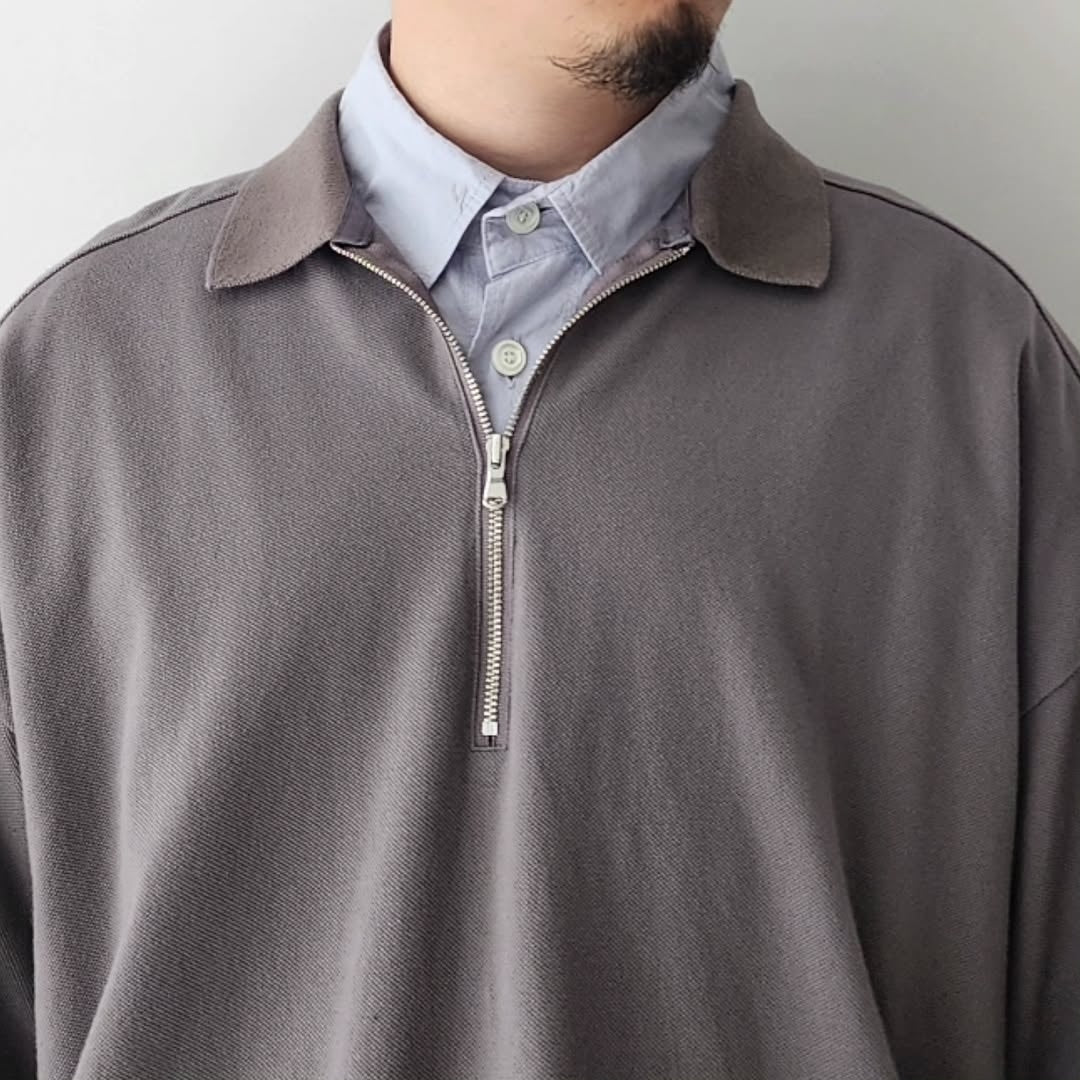 ANCELLM / Half Zip Polo LS Shirt