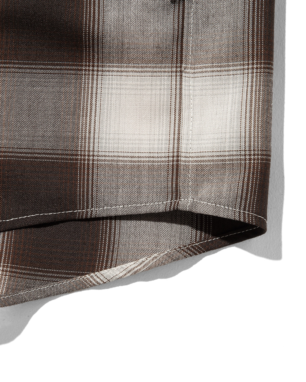 CLESSTE / Ombre Check Classic City S/S Shirt (Brown)