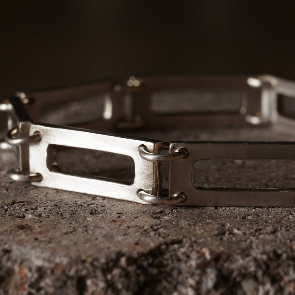 GIFT HAND / Square Parts Bracelet 02 - 925 Sterling Silver