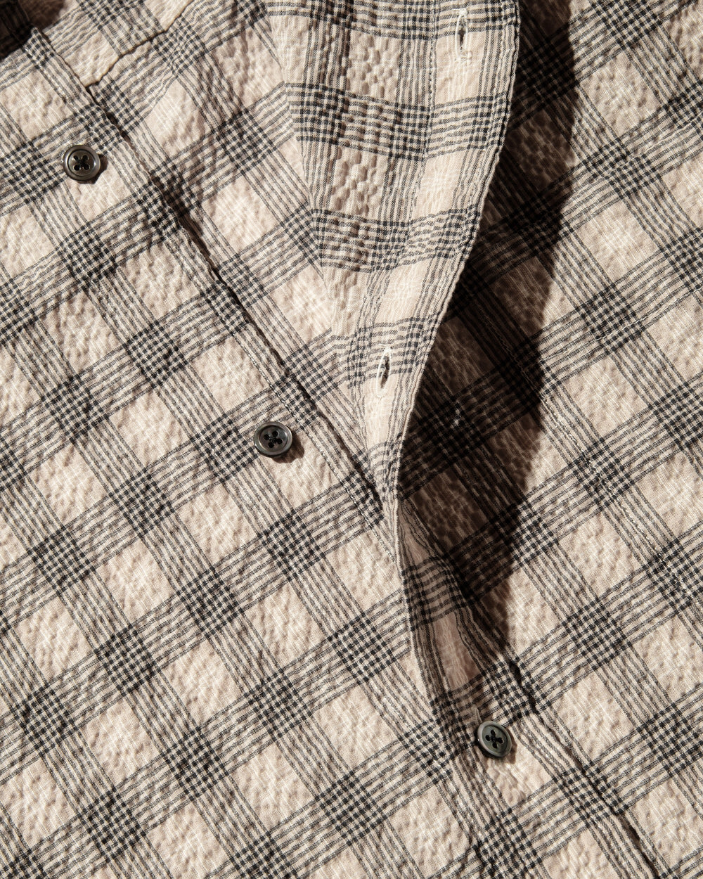 CLESSTE / Plaid Sucker Classic City S/S Shirt (Beige)