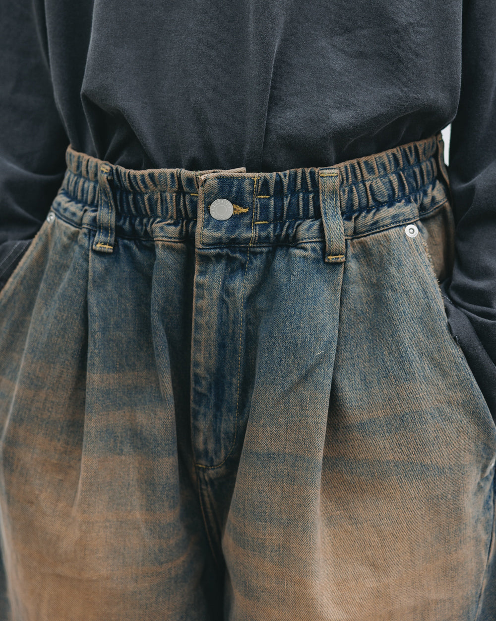 CLESSTE / Vintage Dyed Selvedge Denim Massive Twisted Pants (Vintage Brown)