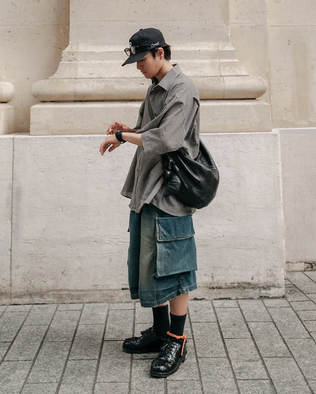 CLESSTE / Vintage Dyed Selvedge Denim City Military Half Pants (Vintage Indigo)