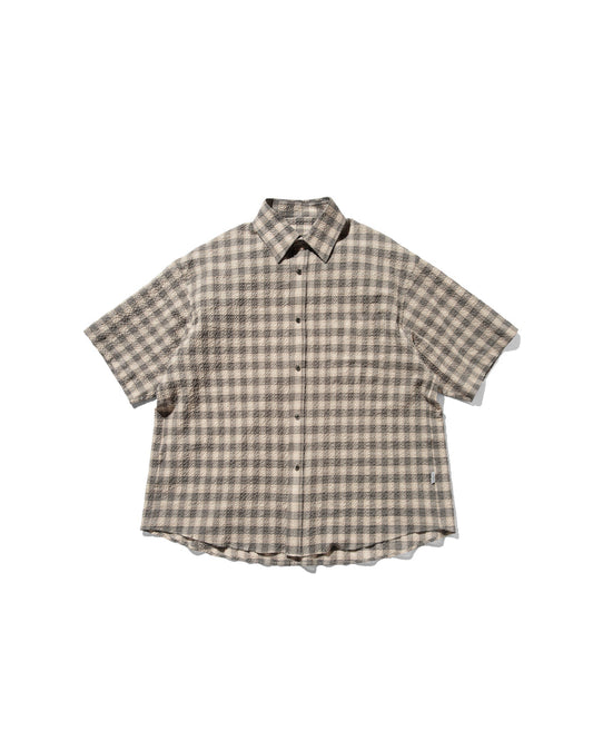 CLESSTE / Plaid Sucker Classic City S/S Shirt (Beige)