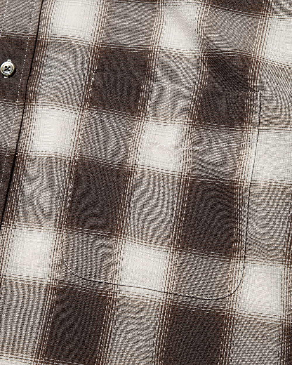 CLESSTE / Ombre Check Classic City S/S Shirt (Brown)