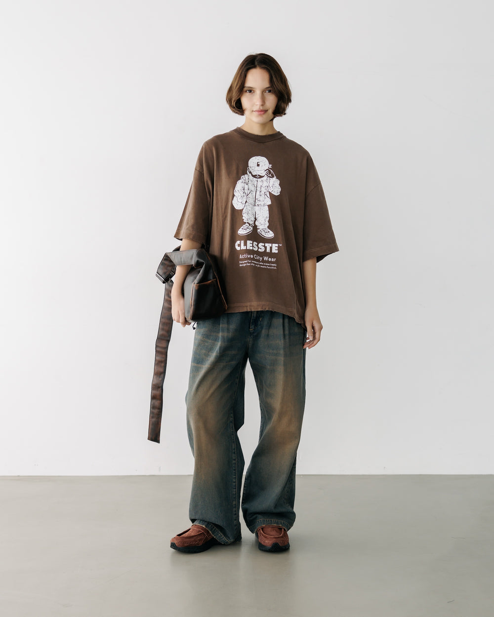CLESSTE / Vintage Dyed Selvedge Denim Wide Pants (Vintage Brown)