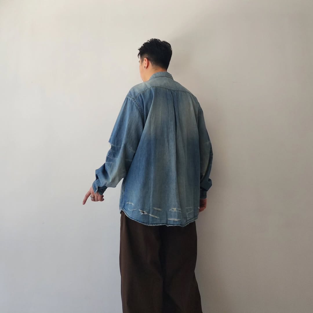 THE JEAN PIERRE / Grunge Denim Shirt (Vintage Blue)