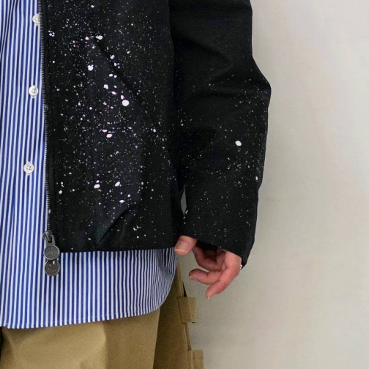 SHINYAKOZUKA / His Work Blouse With Powderfall (Black)