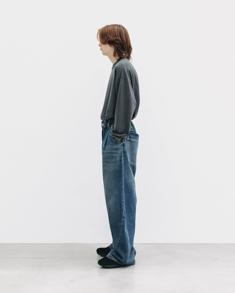CLESSTE / Vintage Dyed Selvedge Denim Barrel Leg Pants (Vintage Indigo)