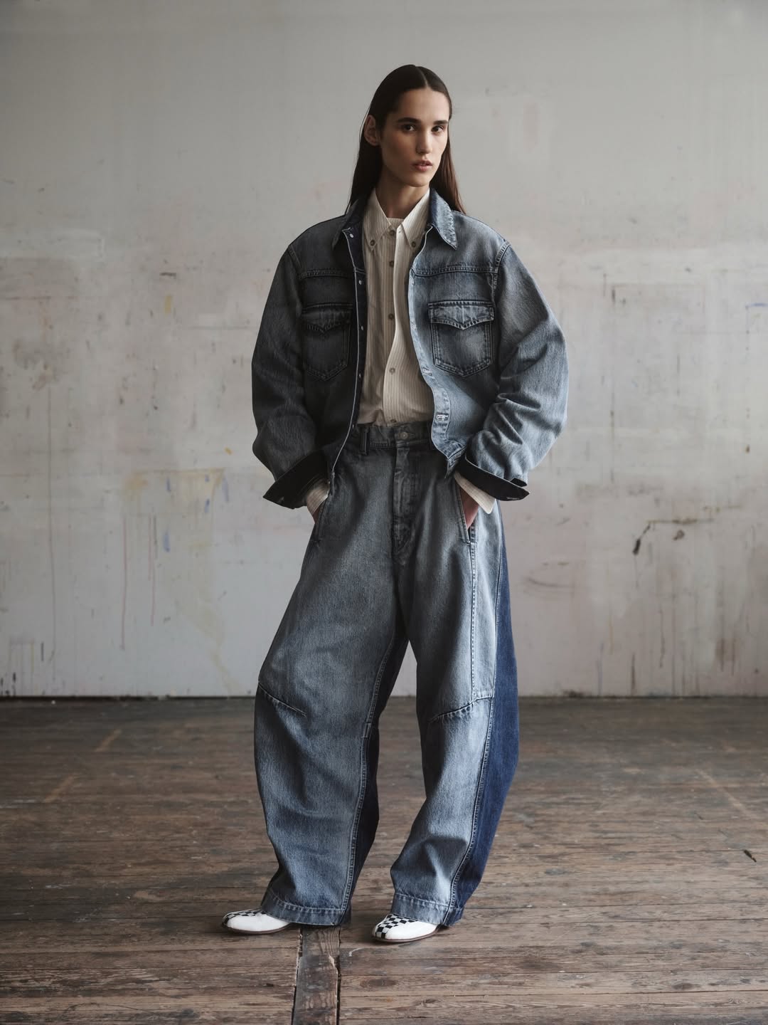 NOMAT / 2 Tone Denim Blouson