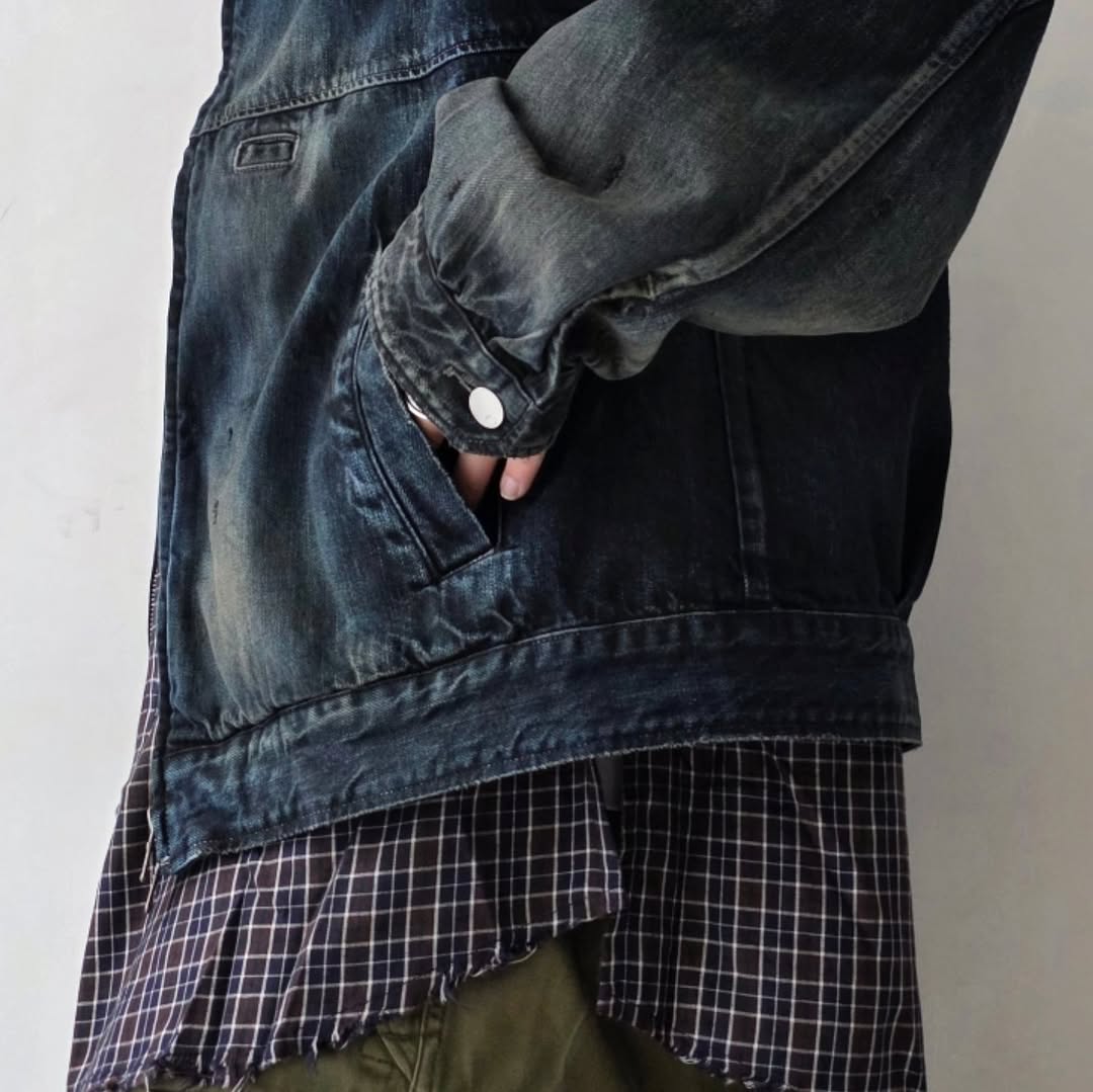 ANCELLM / Denim Zipup Jacket (Black)
