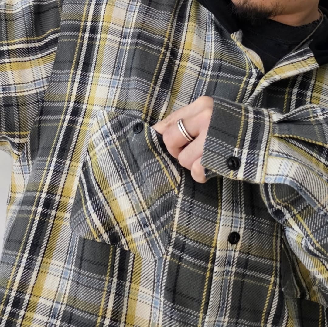DISCOVERED / Devil's Hoodie Check Shirt (Black)
