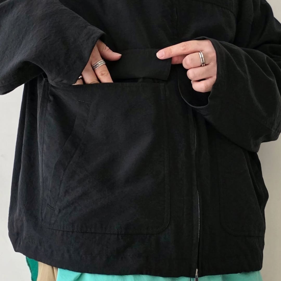 BLANC YM / Salt Shrink Cupro Work Jkt (Black)