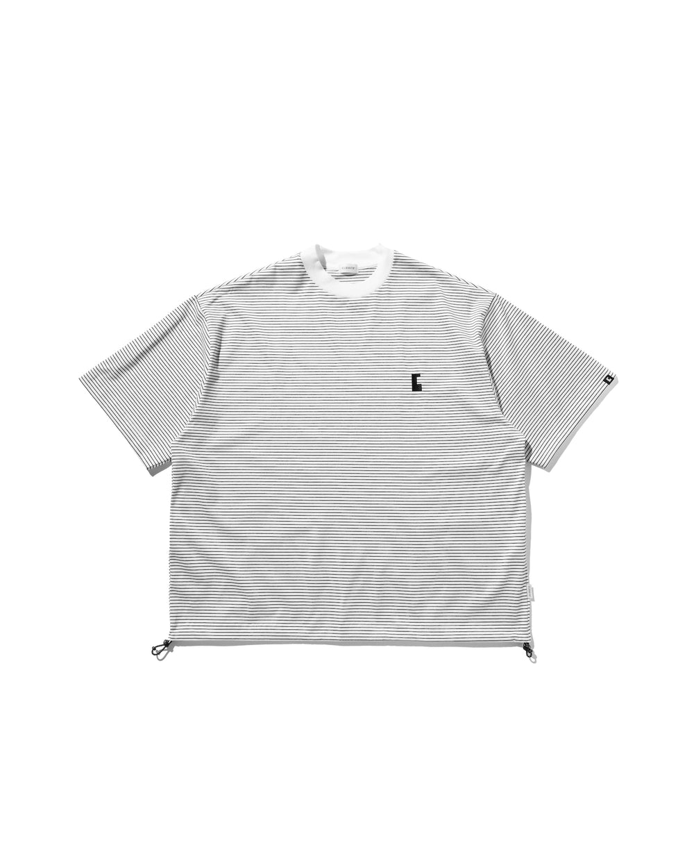 CLESSTE / 'C' Striped Massive T-Shirt With Drawstrings (White x Black)