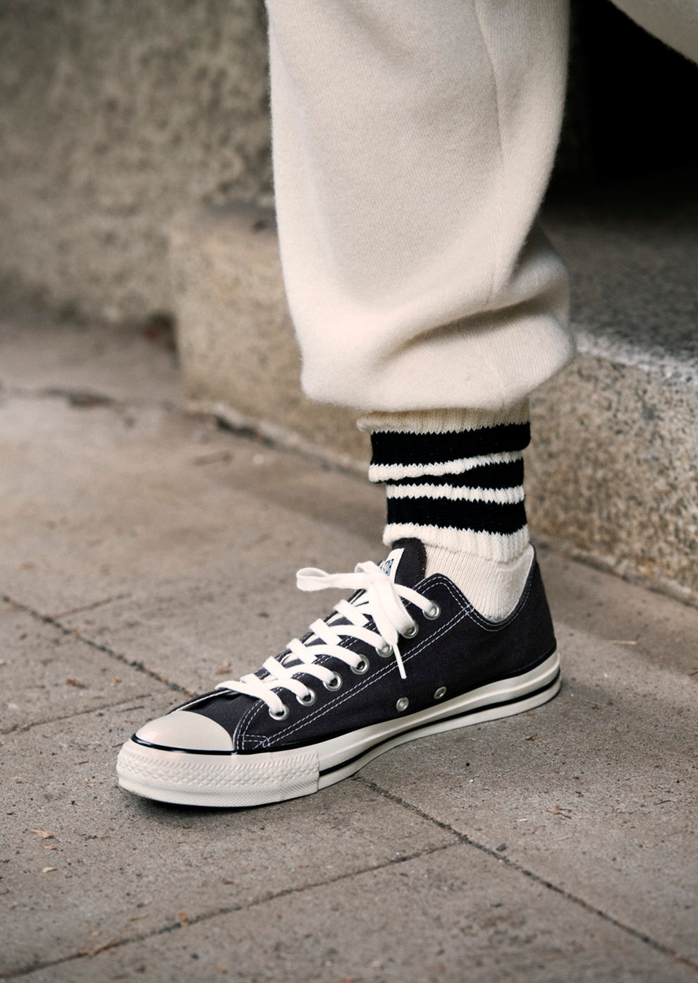 ROTOTO / Coarse Ribbed Oldschool Crew Socks (D.Green)