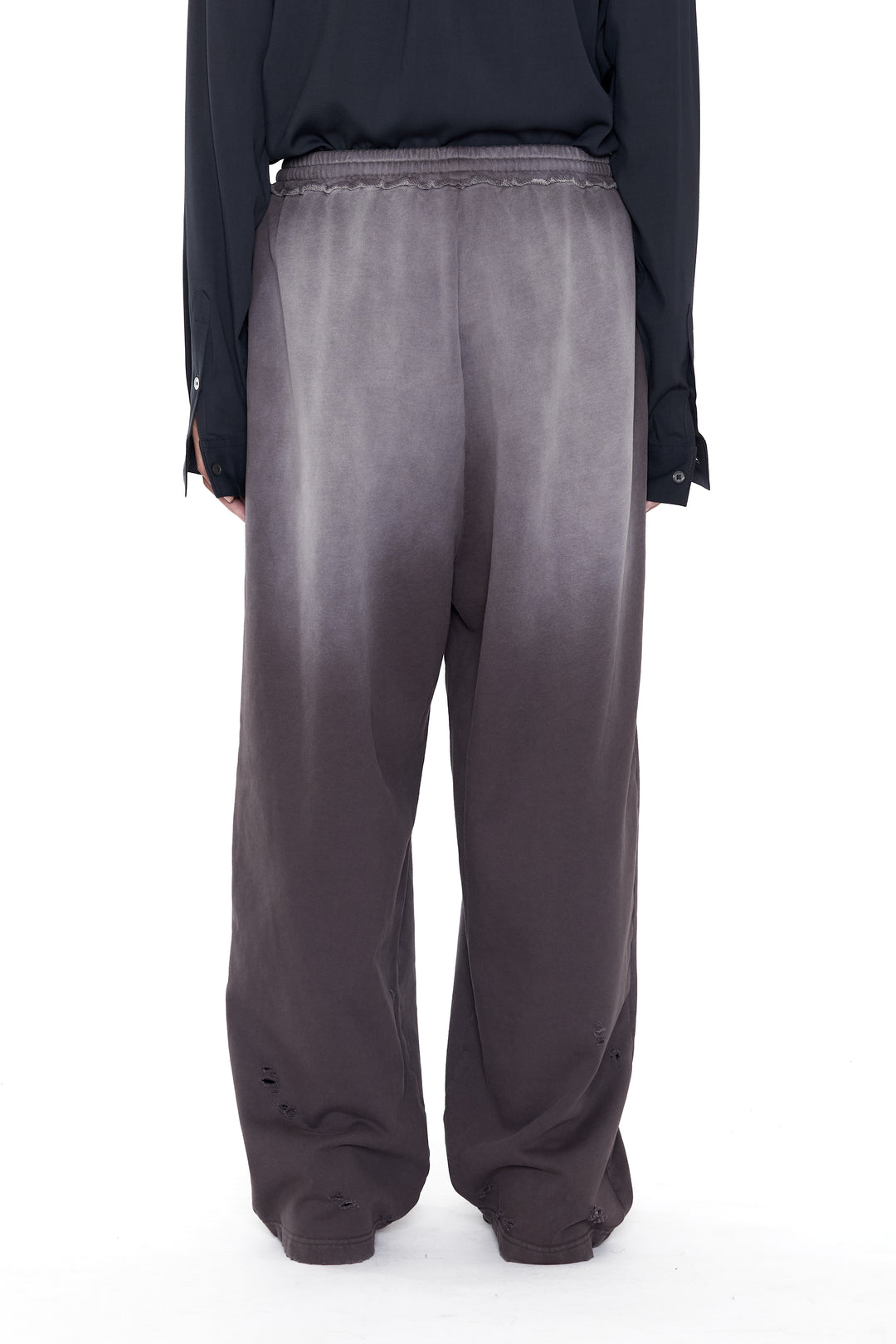 CODA / Worn Black Aging Faded Damage Sweatpants