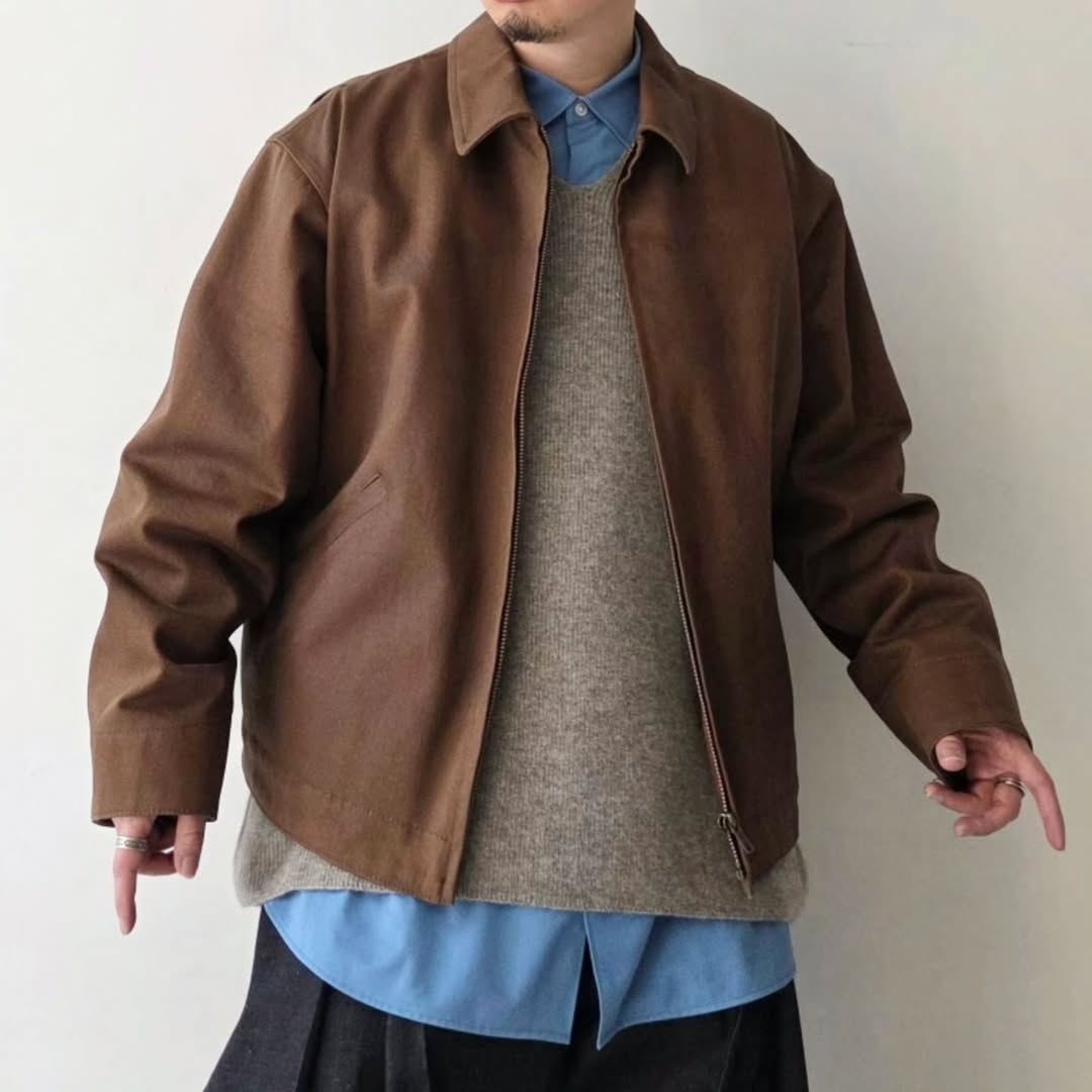 Nomat ハンドペイントジップアップジャケット NOMAT / Cotton Hand Painted Zip Blouson – Tree and Branch