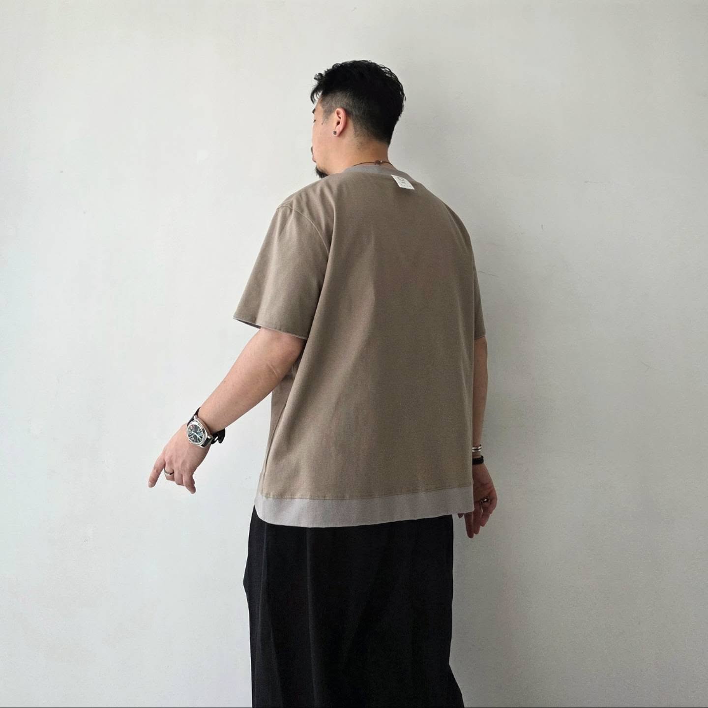 GANDER / Reversible Tee Grey/Beige