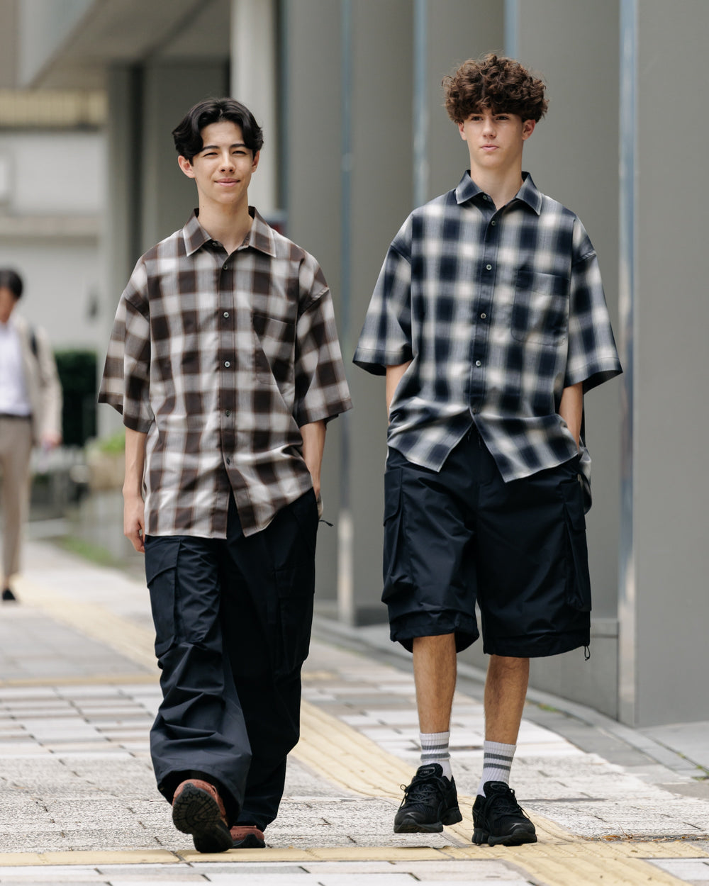 CLESSTE / Ombre Check Classic City S/S Shirt (Black)