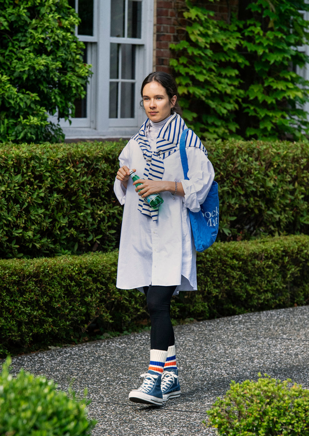 ROTOTO / Coarse Ribbed Oldschool Crew Socks (Brown)