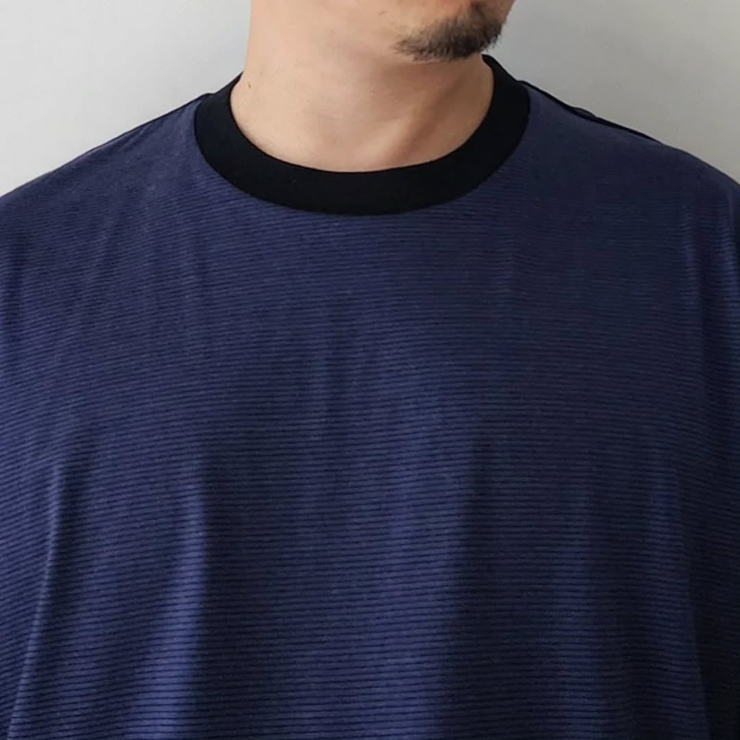 KANEMASA PHIL / 36G Wool Stripe S/S Tee