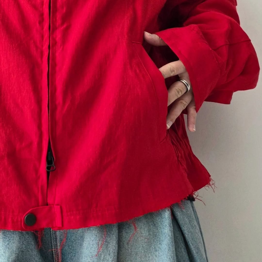 ANCELLM / L/N Zipup Shirt Jacket (Red)