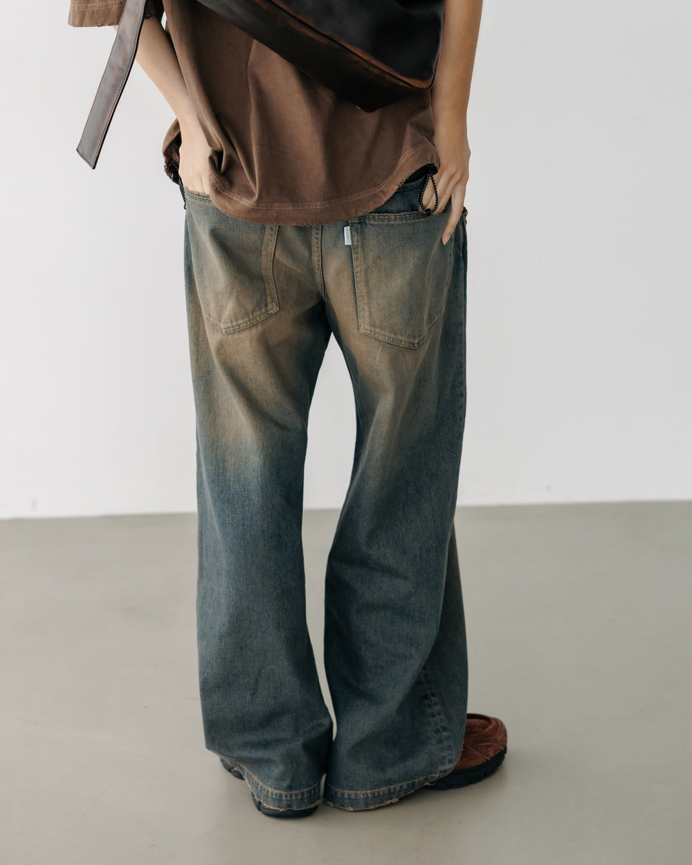 CLESSTE / Vintage Dyed Selvedge Denim Wide Pants (Vintage Brown)