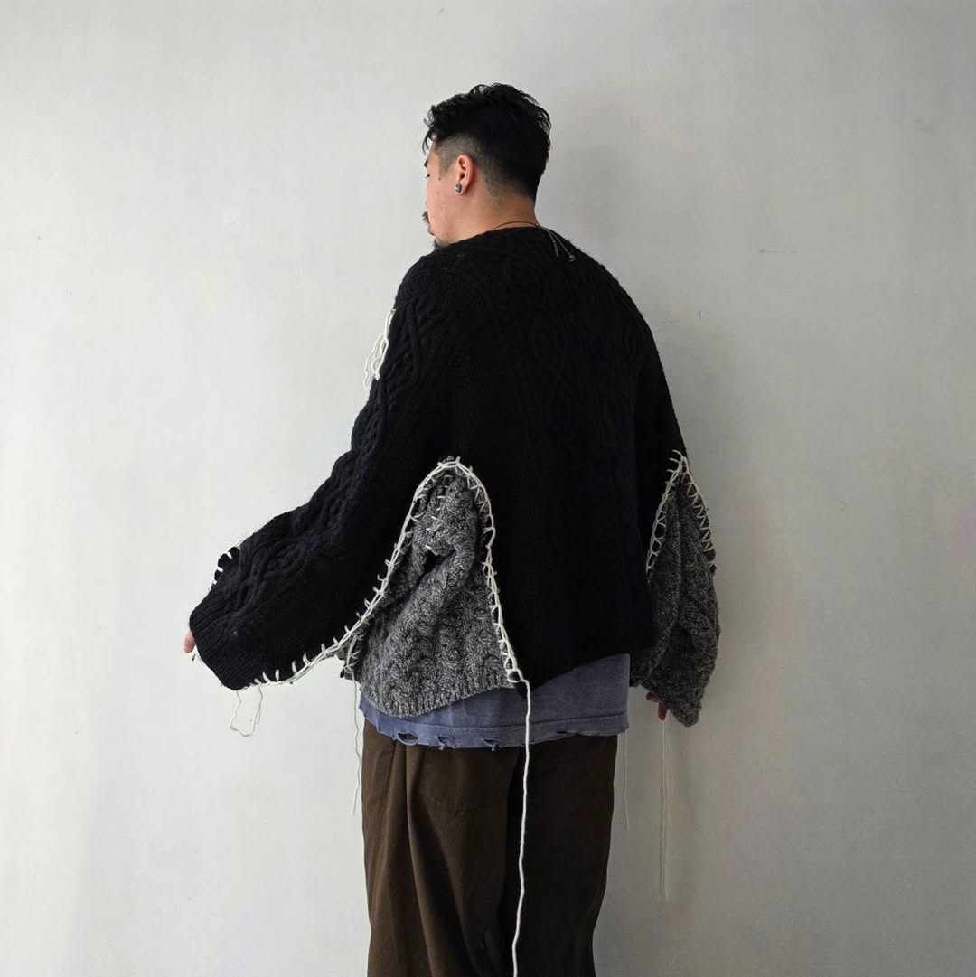 DISCOVERED / Hand Embroidery Fisherman Knit (B)