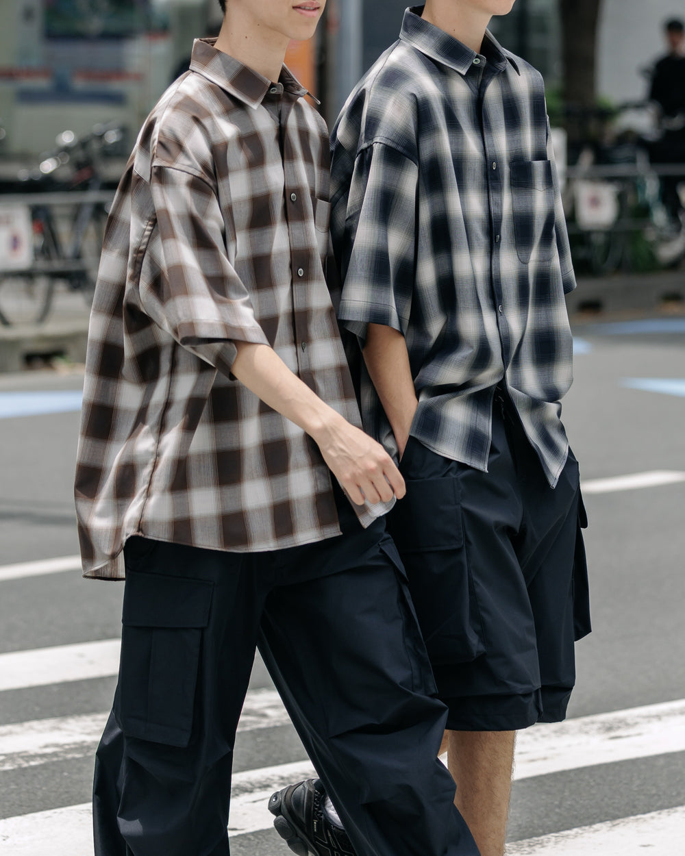 CLESSTE / Ombre Check Classic City S/S Shirt (Brown)