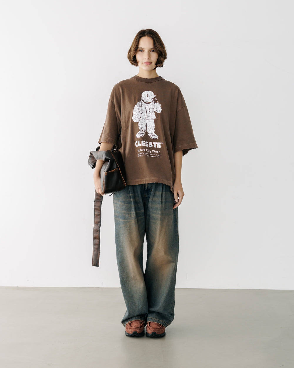 CLESSTE / Vintage Dyed Selvedge Denim Wide Pants (Vintage Brown)