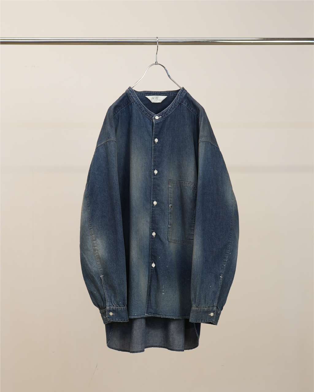 ANCELLM / Denim Band Collar Shirt (Indigo) – Tree and Branch