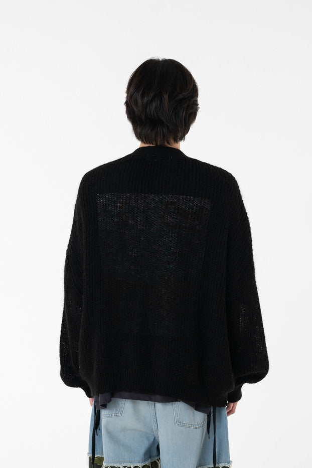 DISCOVERED / Butterfly Crochet Mohair Knit C/D (Black)