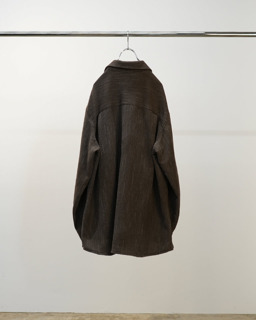 ANCELLM / Melange Wool Over Work Shirt (Brown)