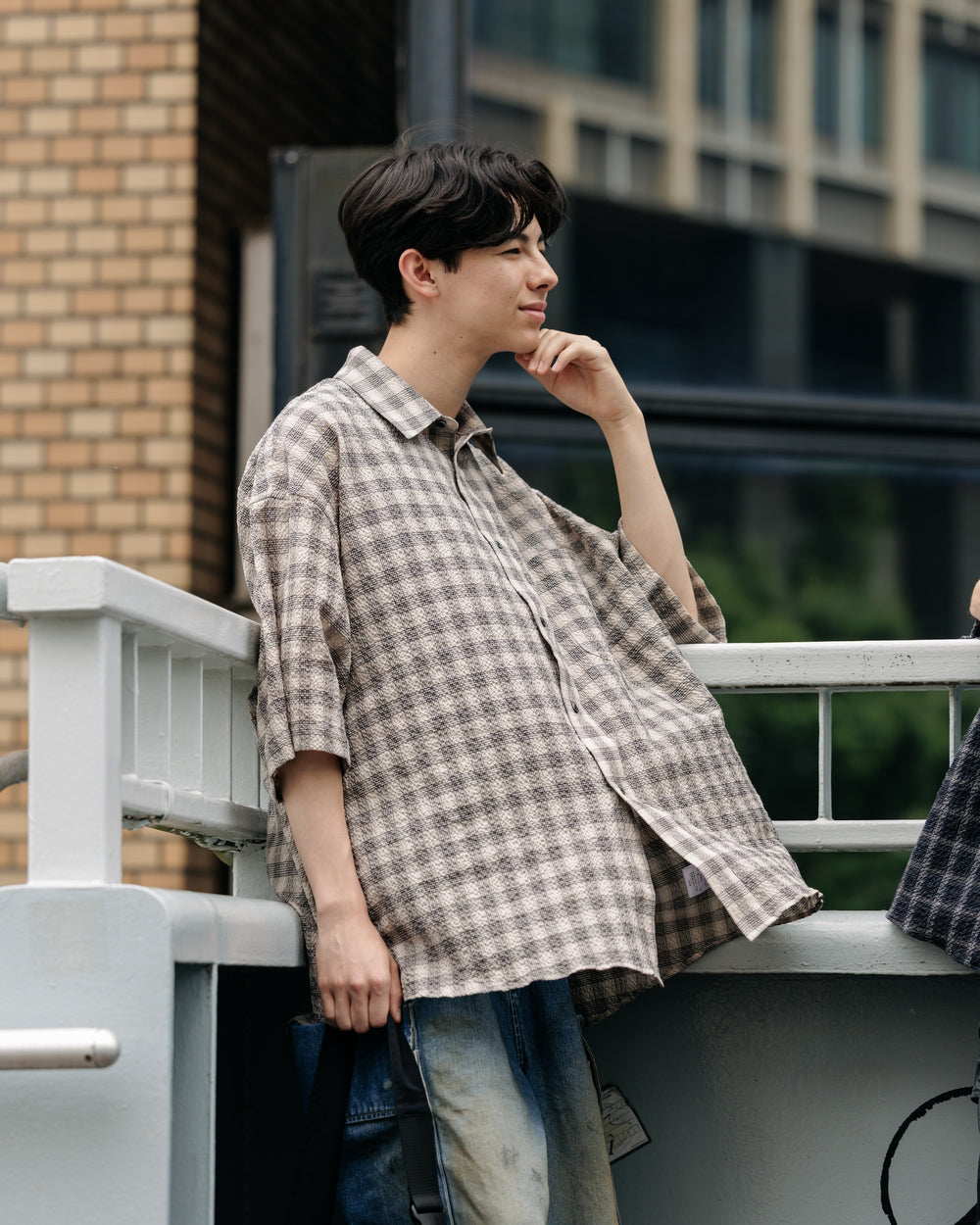 CLESSTE / Plaid Sucker Classic City S/S Shirt (Beige)