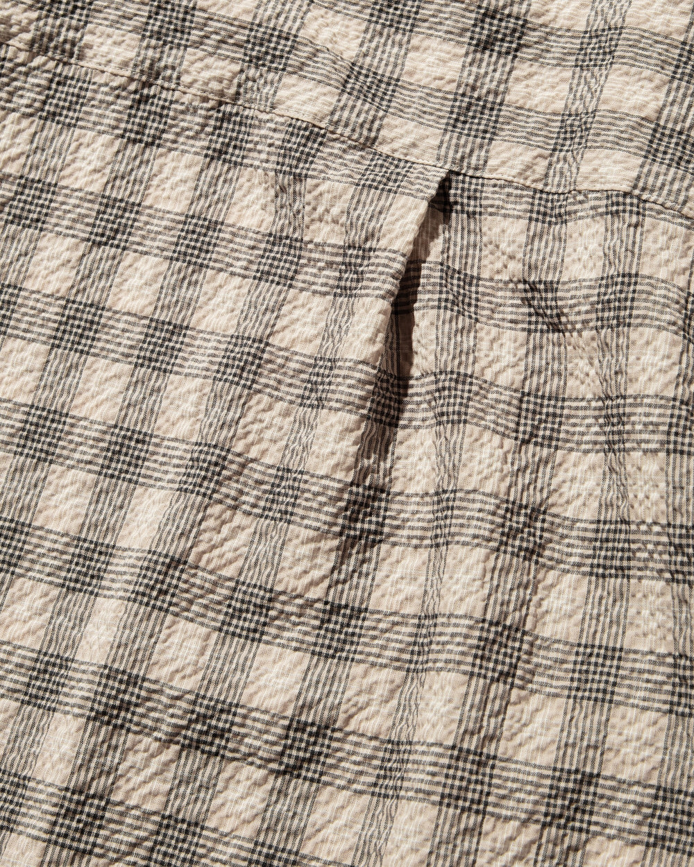 CLESSTE / Plaid Sucker Classic City S/S Shirt (Beige)