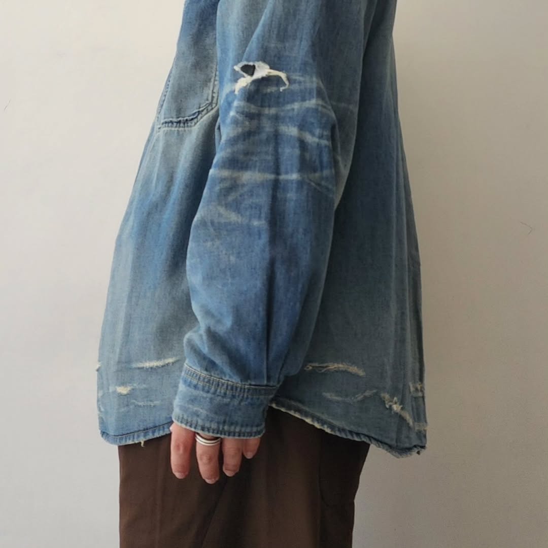 THE JEAN PIERRE / Grunge Denim Shirt (Vintage Blue)