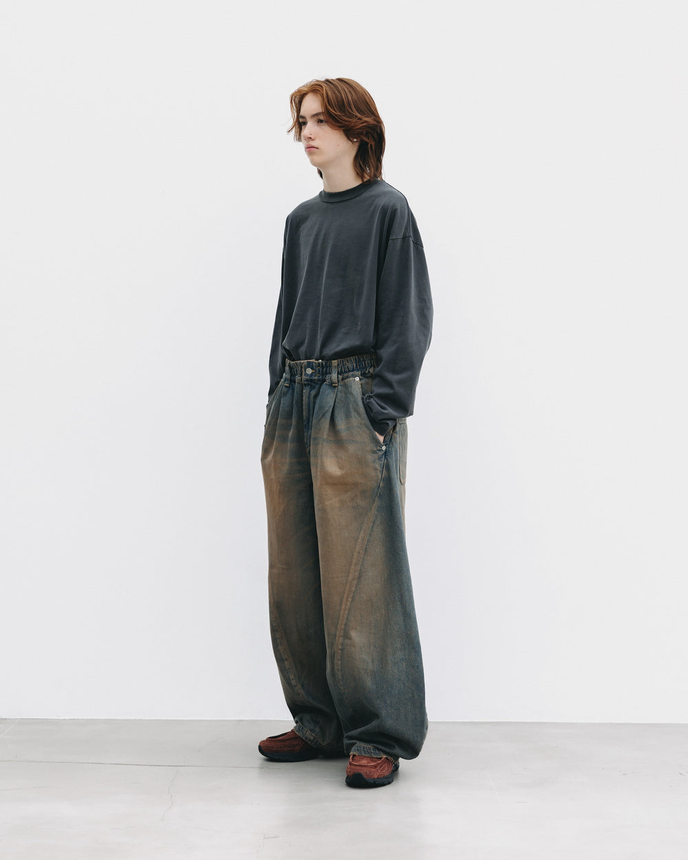 CLESSTE / Vintage Dyed Selvedge Denim Massive Twisted Pants (Vintage Brown)