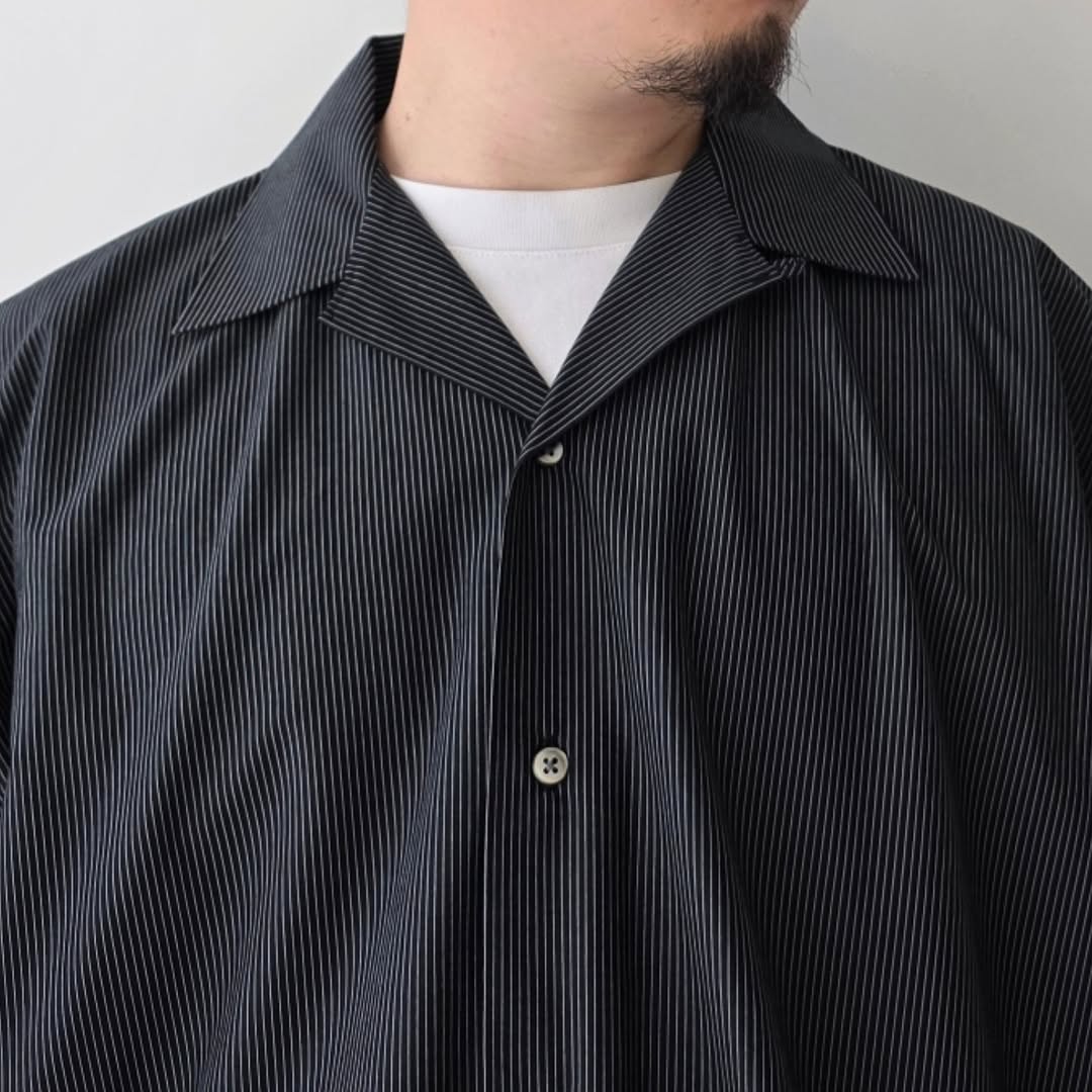 KANEMASA PHIL / 46G Stripe Ether Shirt (Black)