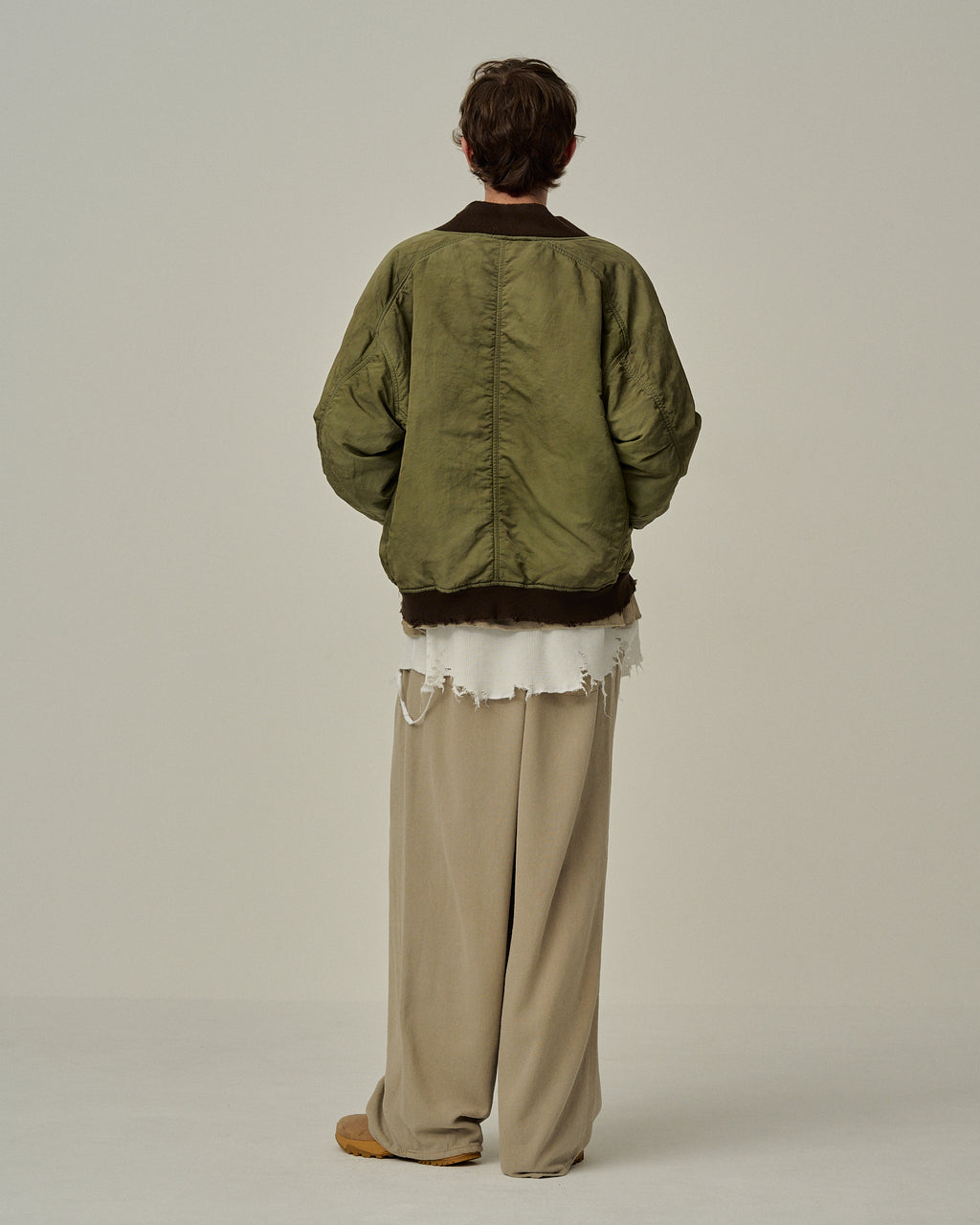 ANCELLM / Faded Bomber Jacket (Khaki)