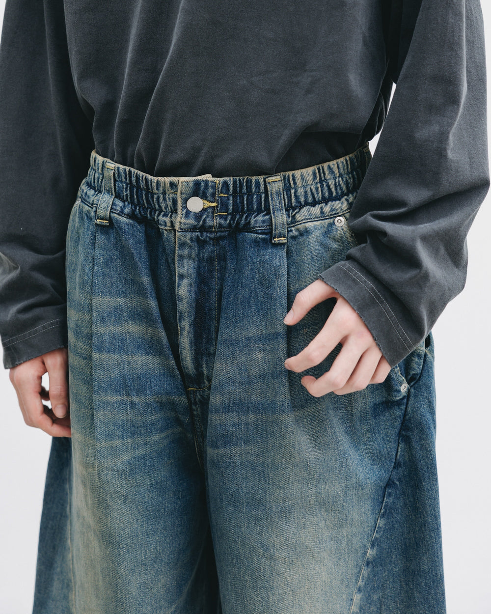 CLESSTE / Vintage Dyed Selvedge Denim Massive Twisted Pants (Vintage Indigo)