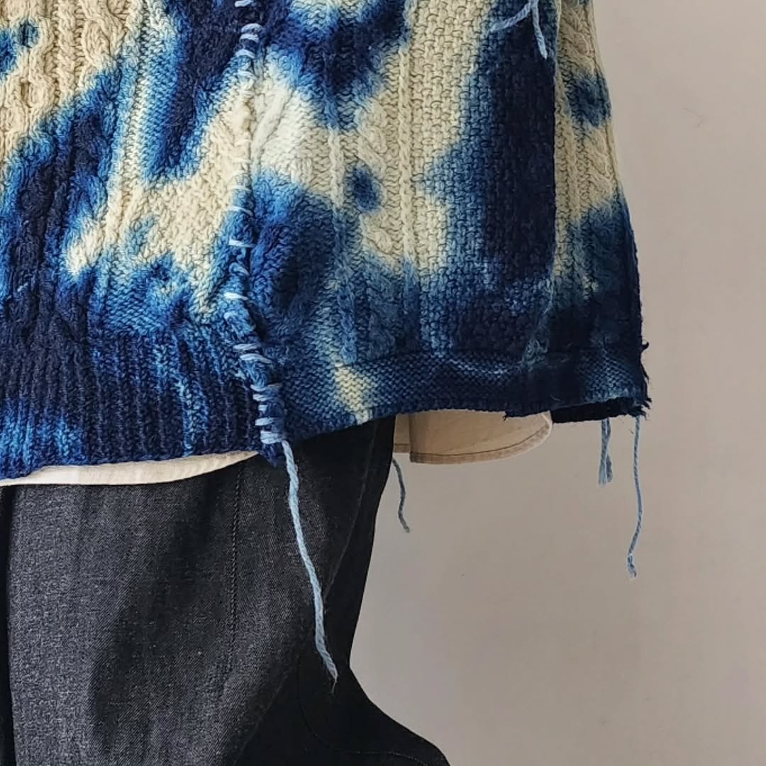DISCOVERED / Tie Dye Fisherman Wide Knit (A) (Night)