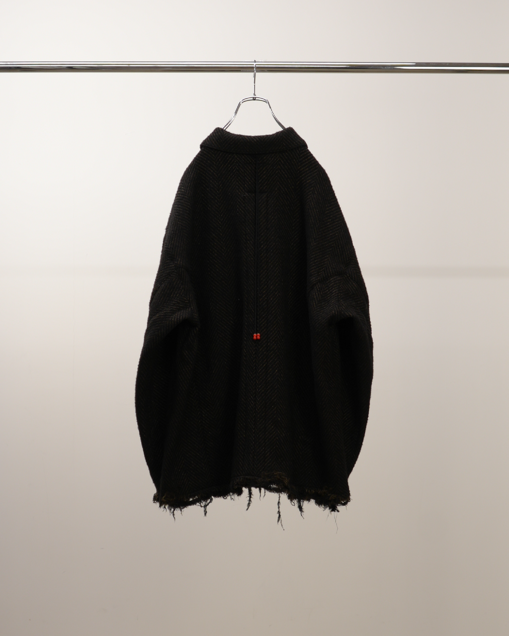 ANCELLM / Damage Wool Herringbone Coverall (Brown x Black)