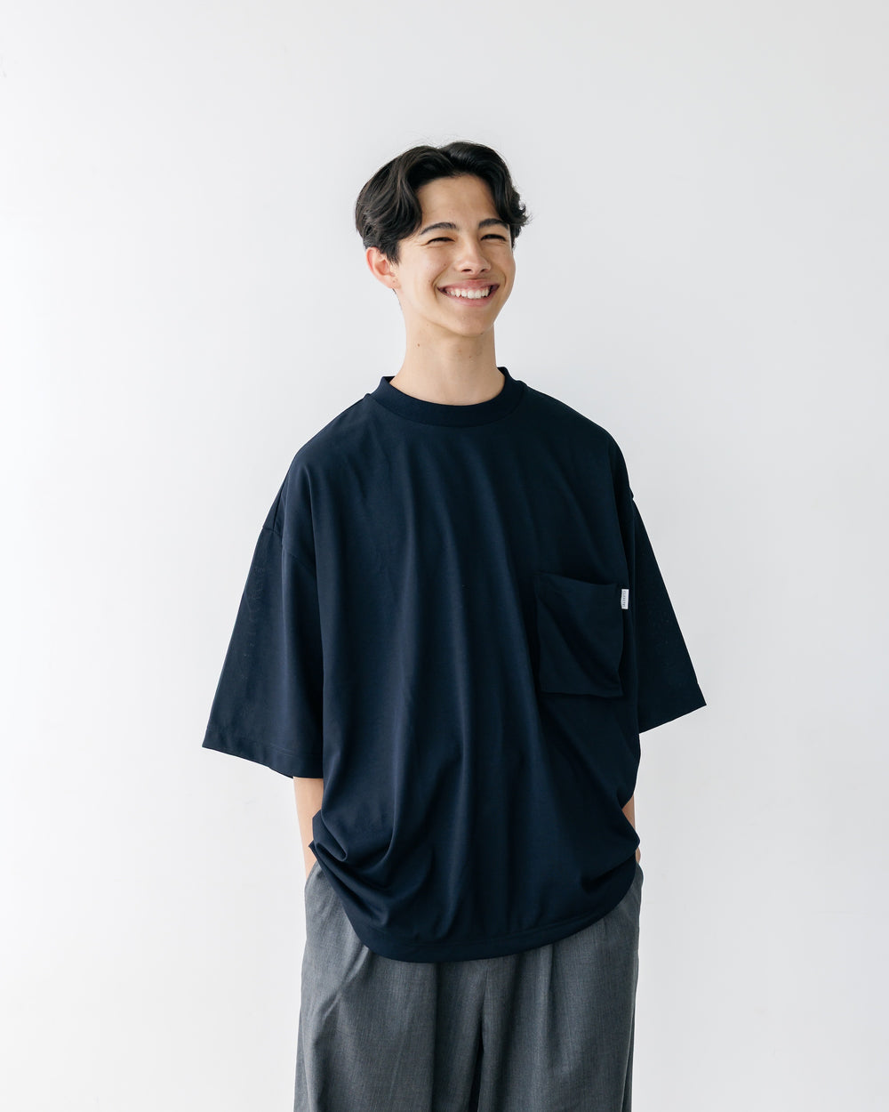 CLESSTE / 3D Pocket Massive T-Shirt With Drawstrings (Navy)